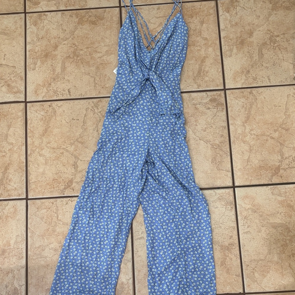Blue Floral Women's Jumpsuit